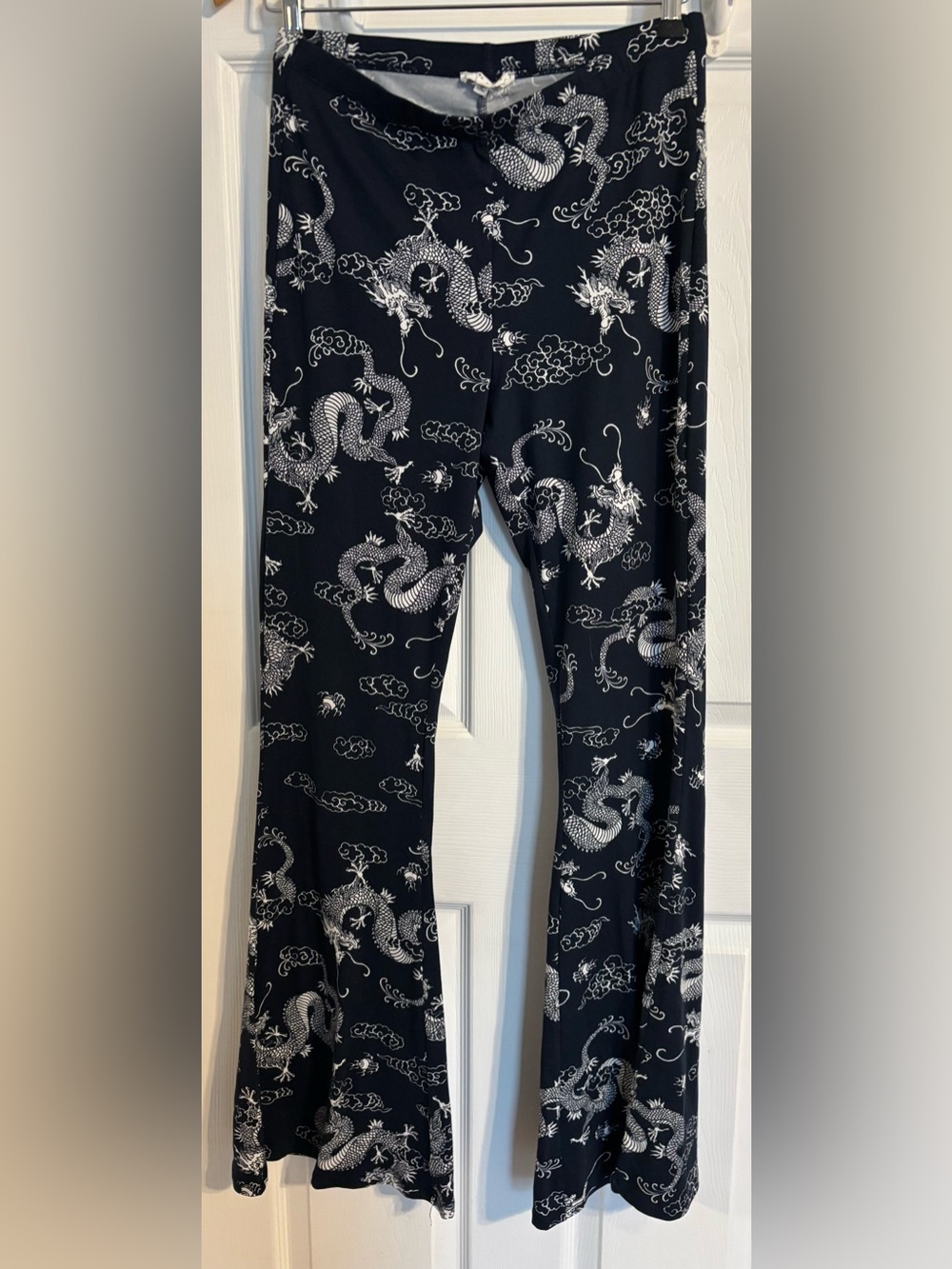 Bear Dance Navy and White Dragon Print Pants